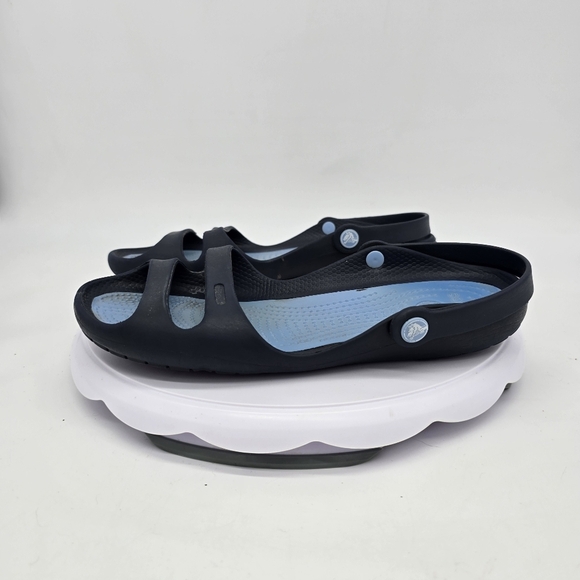 Crocs Shoes Women 9 Cleo II Double Strap Slingback Sandals Navy Blue - Picture 7 of 9